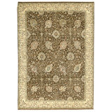 Hand Knotted Wool Area Rug in Brown And Gold