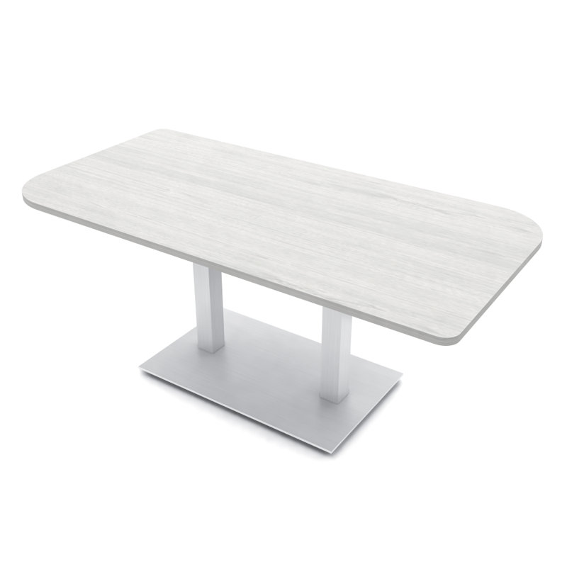 Table de conférence Ogren Duo, L 60 po x l 36 po, Sel Lakeland, Argent argent