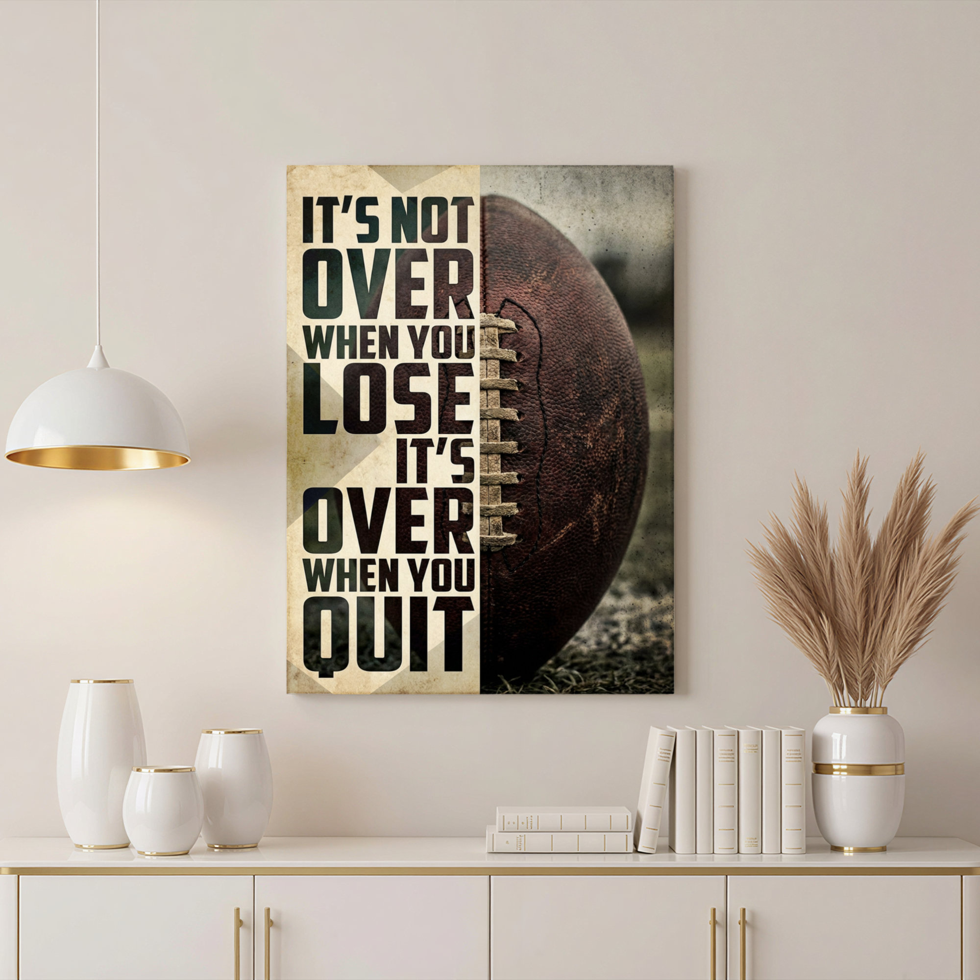 Winston Porter Football Motivational Quote Canvas Wrapped Wall Art Oil ...