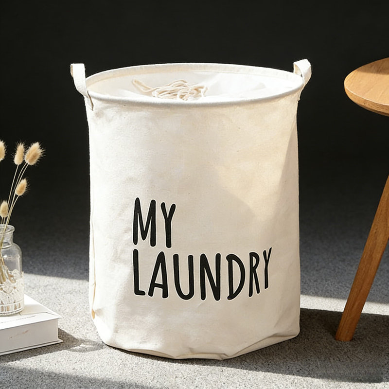 Foldable Laundry Hamper With Drawstring Closure, Large Capacity Fabric Storage Basket For Clothes, Blankets, And Home Organization, Water-Resistant And Breathable Design