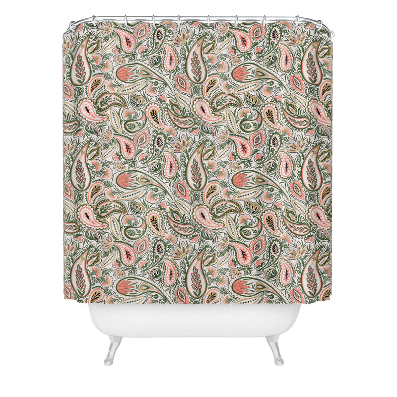 Rideau de douche Marta Barragan Camarasa, Green Floral 13