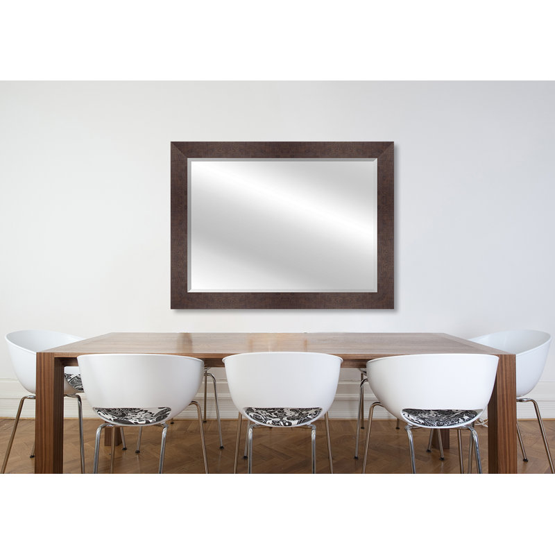 Beveled Wall Mirror, 46" x 36", Walnut