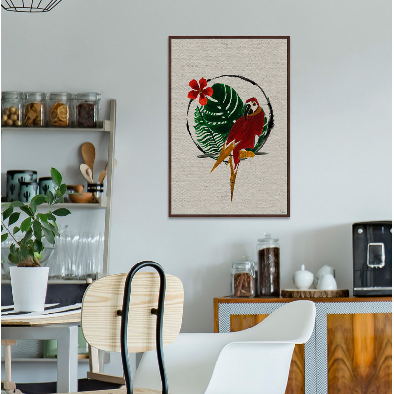 Surprise a Parrot 1 Piece Single Picture Frame Painting on Canvas, 61cm H x 41cm W x 4cm D