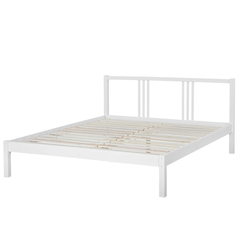 Kinch Solid Wood Bed, European Kingsize (160 x 200 cm), White