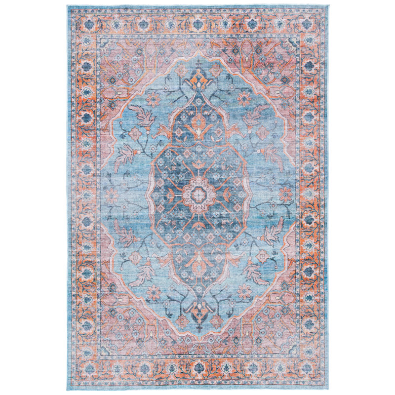 Tapis oriental lavable à la machine Dujuan, Rectangle 5 pi 3 po x 7 pi 6 po