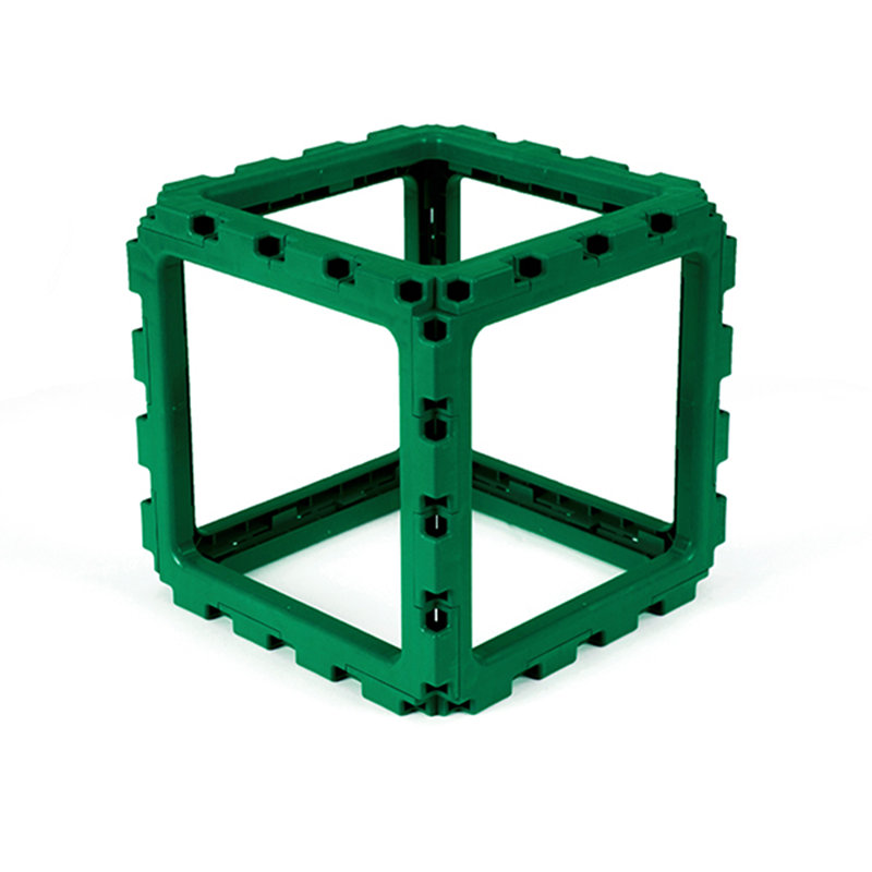 Void Modular Cube – 10-Cube Set | Solid Structural Blocks For Furniture & Décor – Green, Green