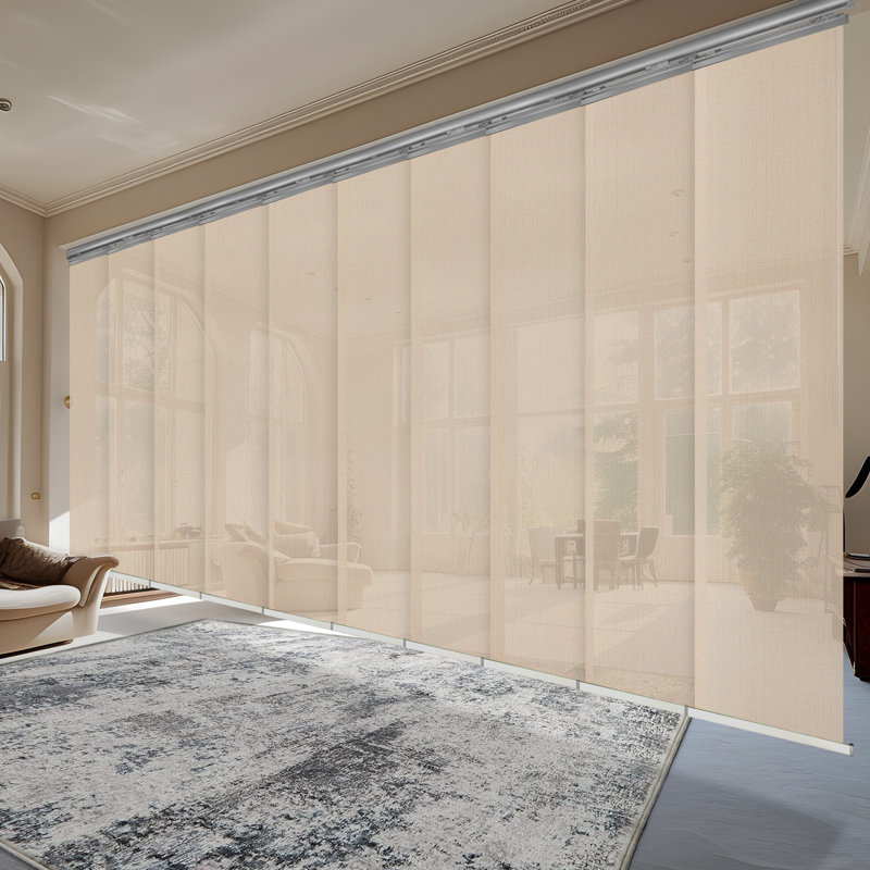 Store vertical semi-transparent extensible, Nickel satiné, L 218 po x L 94 po