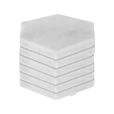 Marble Hexagon 6 Piece Coaster Set