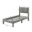 Lit simple gris contemporain avec tête de lit tapissier et structure nervurée sur une structure à profil bas pour lit simple, mobilier, lit, tête de lit, texture, structure, look-1357421354-1357421357
