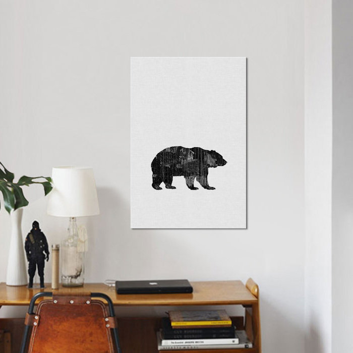 «Bear», impression sur toile, H 40 po x l 26 po x P 1,5 po, Pas de tapis, Toile tendue