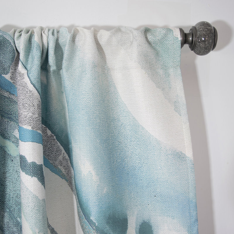 Silver Springs II Blue Green - Nautical Velvet Curtain - Room darkening - 1 panel, 52"W x 95"L