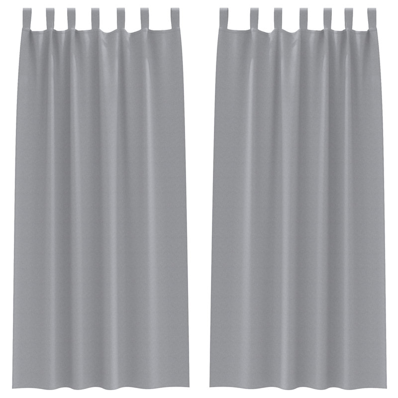 Curtains With Curtains 2 Pcs Polyester, Light Grey, 140cm Width x 245cm Drop