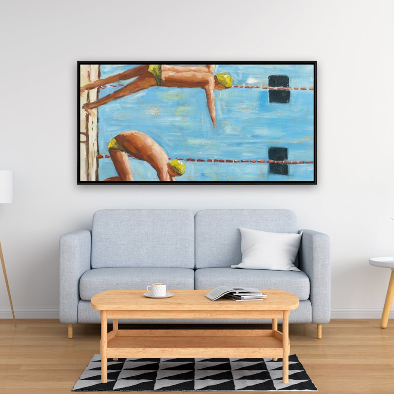 Swimmers - 24"x48" Framed canvas