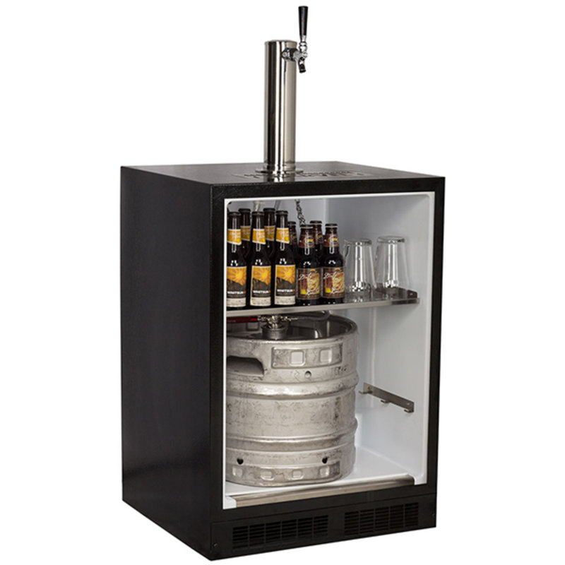 5.7 Cubic Feet Black/Stainless Steel Built-In Kegerator with Adjustable Temperature