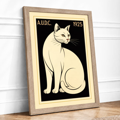 Cat Art Deco - Framed Print
