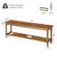 Banc d'entrée en bois massif de 160 cm (63 po), banc de rangement pour chaussures de style champêtre avec 4 pieds robustes pour l'entrée