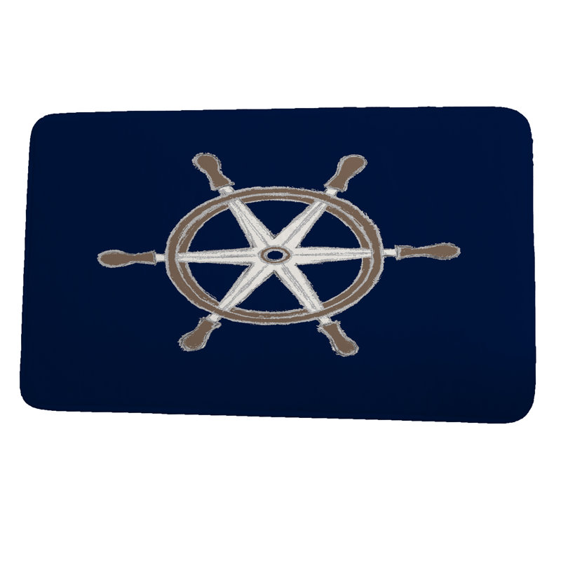 Tapis de bain Bautista, l 34 po x L 21 po, Bleu marine