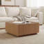 Table basse carrée avec tiroirs de rangement, table basse moderne en bois avec plateau en verre, tables de centre de table de thé pour le salon