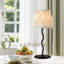 Lampe de table florale 17 po avec abat-jour Ditsy pour chambre à coucher-1676281464
