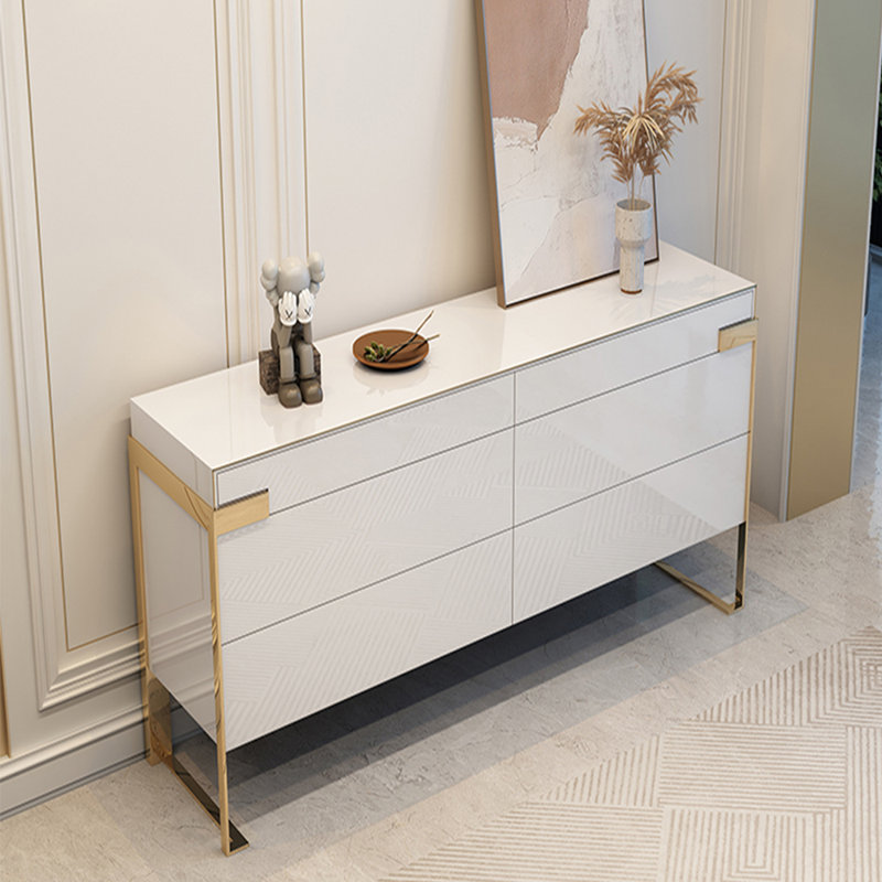 Buffet de rangement moderne et minimaliste, H 35,43 po x l 62,99 po x P 15,75 po, Blanc