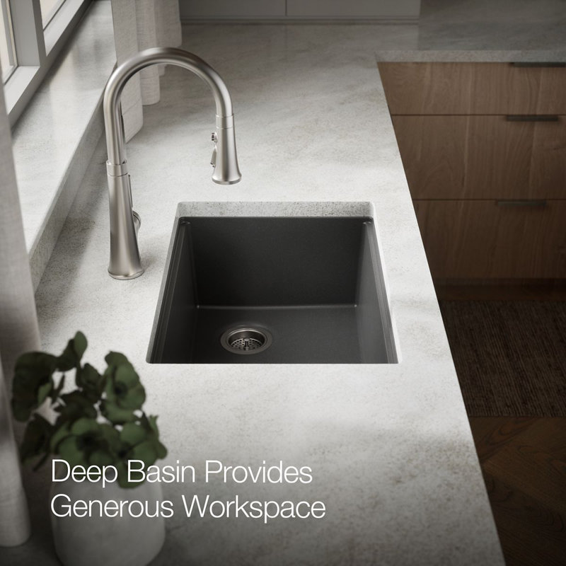 Billings Undermount Single-Bowl Kitchen Sink, Black