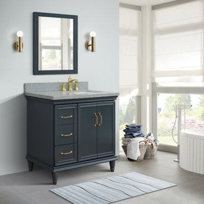 Livonia 37'' Single Bathroom Vanity with Granite Top