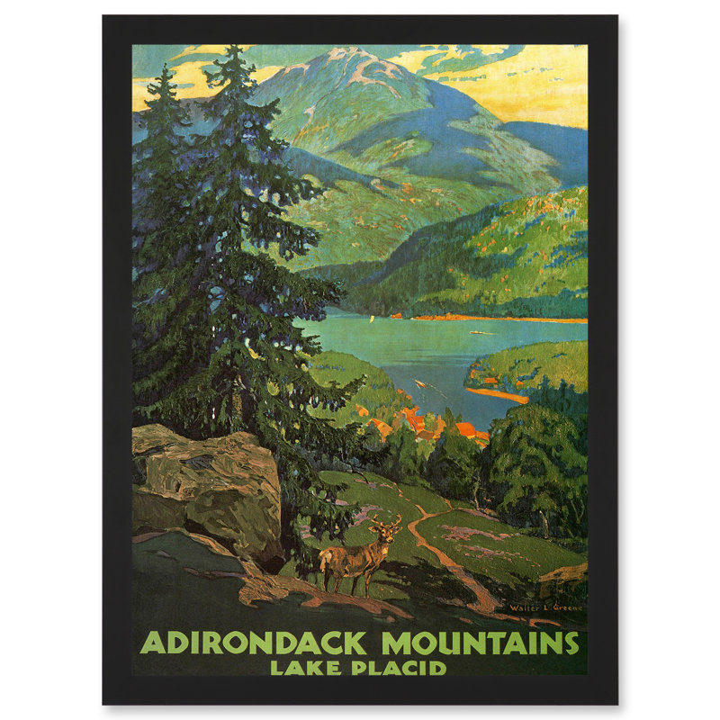 Travel Adirondack Mountains Lake Placid Tree Picture - Single Picture Frame Painting