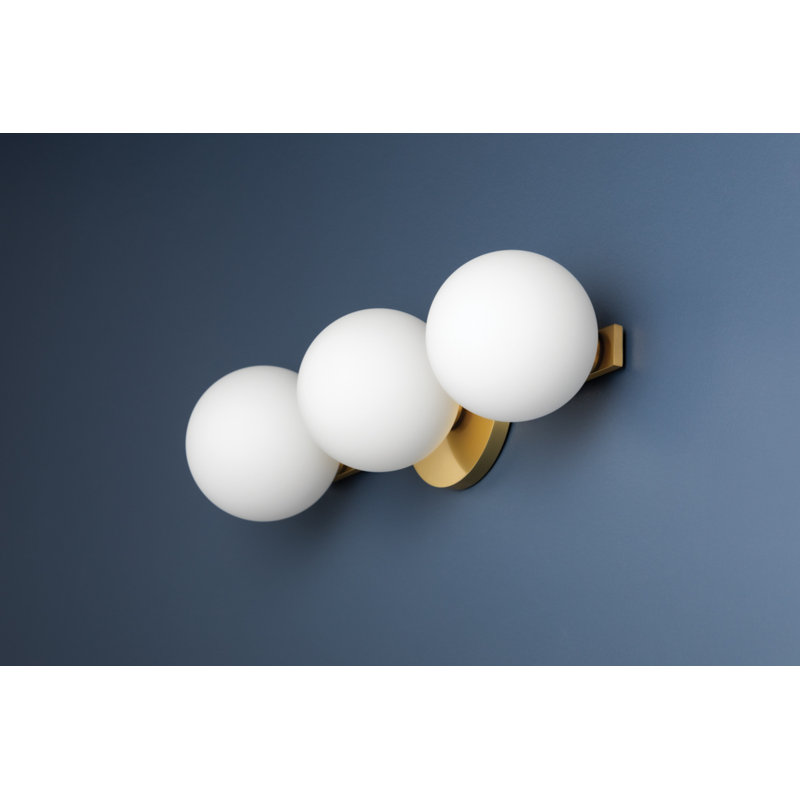 Samson 3 - Light LED Vanity Light, Aged Brass
