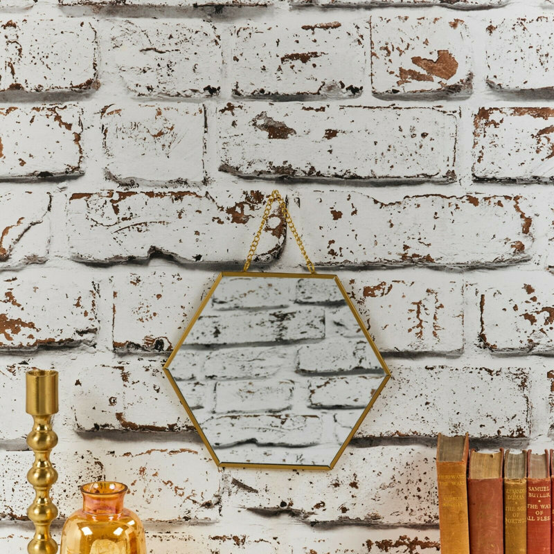 Miers Metal Flat Wall Mirror, 17cm H x 17cm W