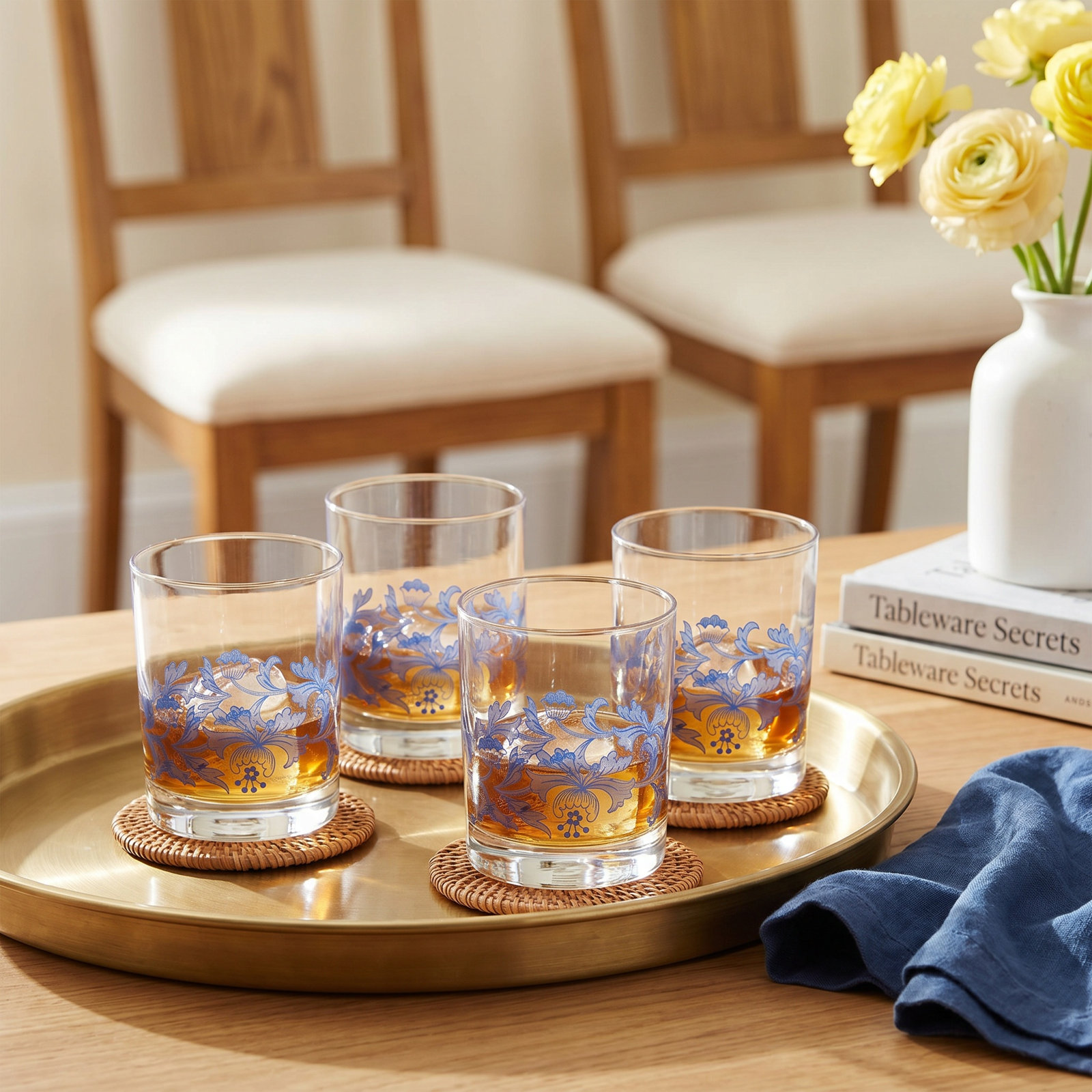 Blue Italian Whiskey Glass