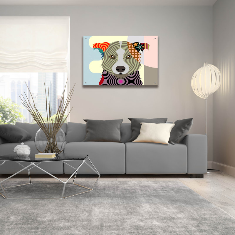 "Border Collie" par Lanre Adefioyue, H 24 po x l 36 po x P 0,2 po