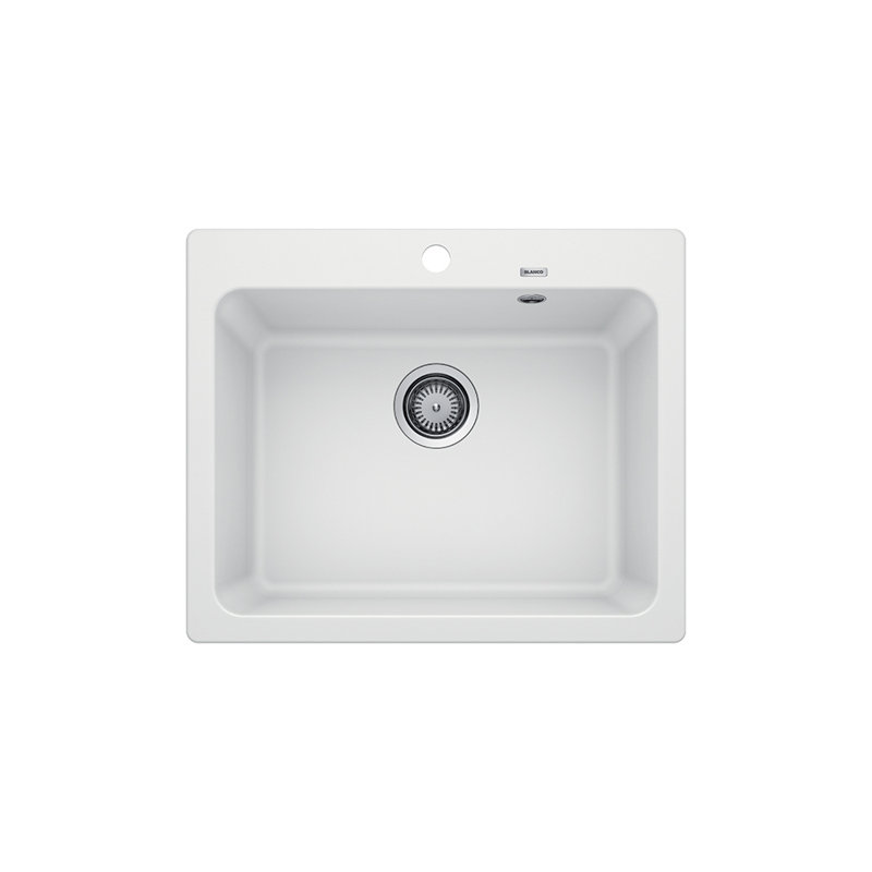 Naya Single Bowl Inset Kitchen Sink, White
