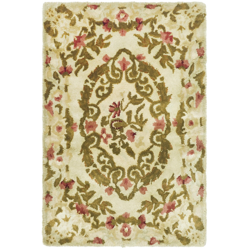 Tosca Classic Hand Tufted Wool Floral Rug, Rectangle 5' x 8'