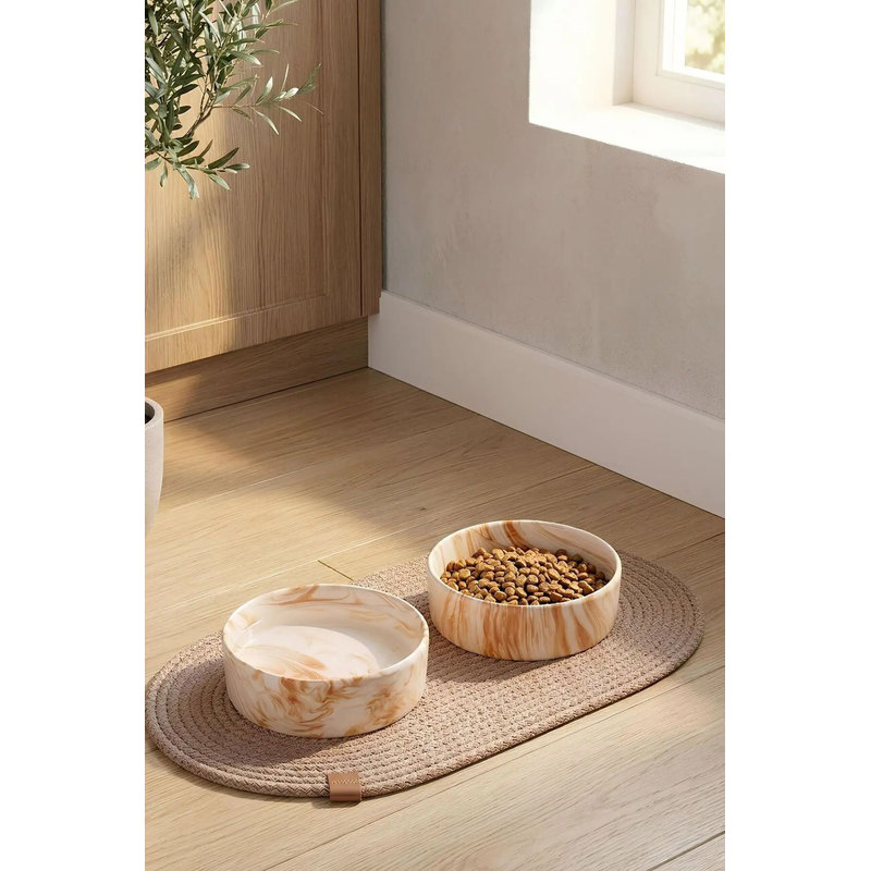 Ensemble de bols pour animaux de compagnie (2 pièces), Brown