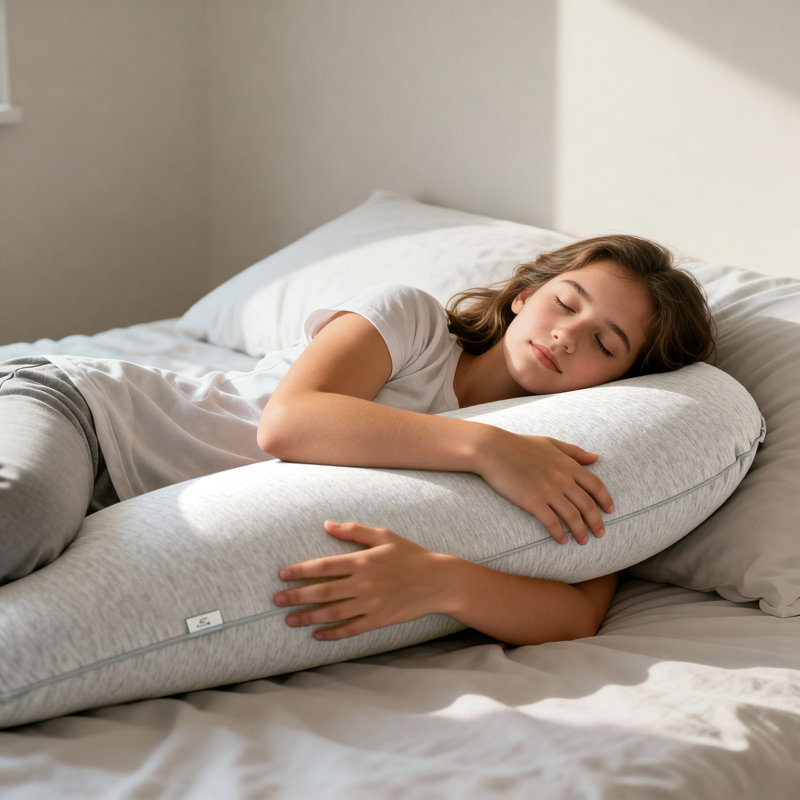 U SHAPED FULL BODY PILLOW LIGHT GREY