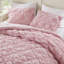 Ensemble de literie en microfibre matelassée rose