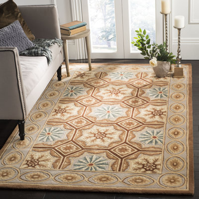 Tapis floral en laine touffeté à la main Naples