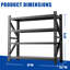 Étagère de garage réglable en métal H 63 po x l 67 po x P 23,7 po, noir
