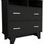 Commode à deux tiroirs Portobelo, deux tablettes, plateau supérieur, quatre pieds-390732983