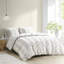 Housse de couette en coton pour lit double / grand - et thème gris, conception à nouer, réversible, lavable, literie de taille avec accents, boutonnée,,,, -,