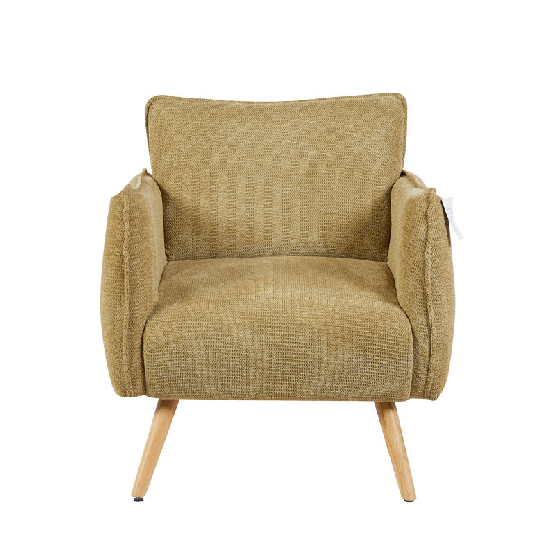Piper Upholstered Soft Touch Fabric Armchair, Olive Green