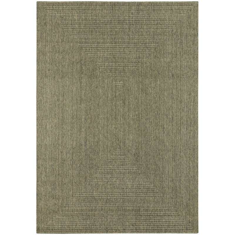 Cascio Geometric Indoor/Outdoor Area Rug, Rectangle 6' x 9', Olive