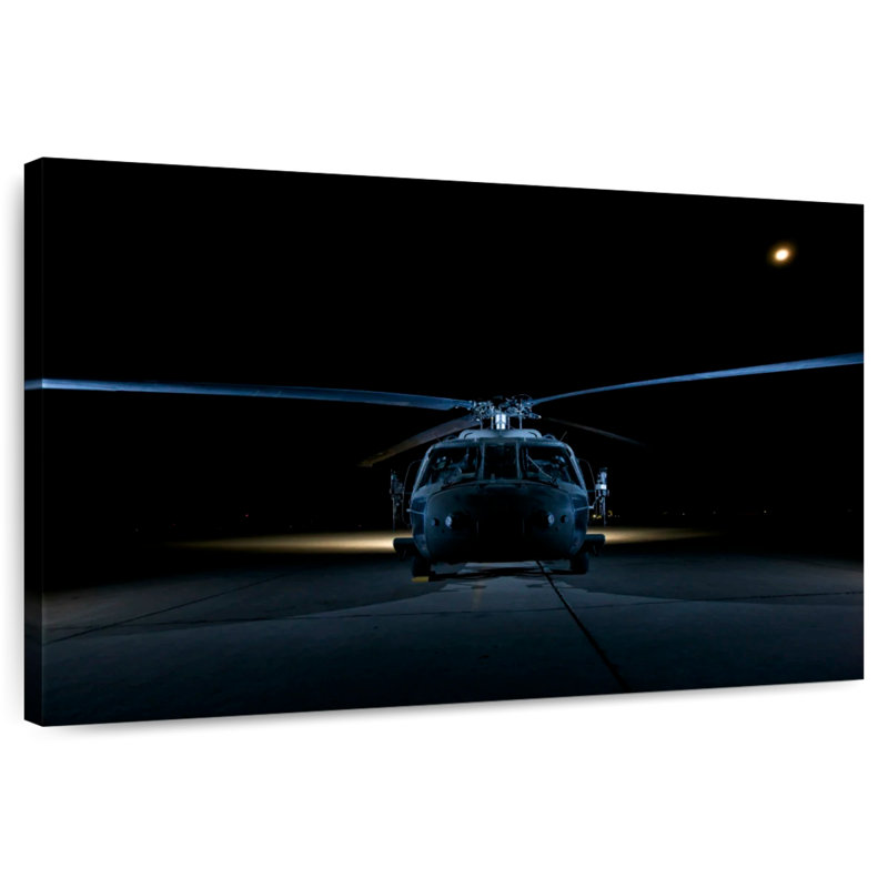 Mait Helicopter At Night, 8" H x 12" W