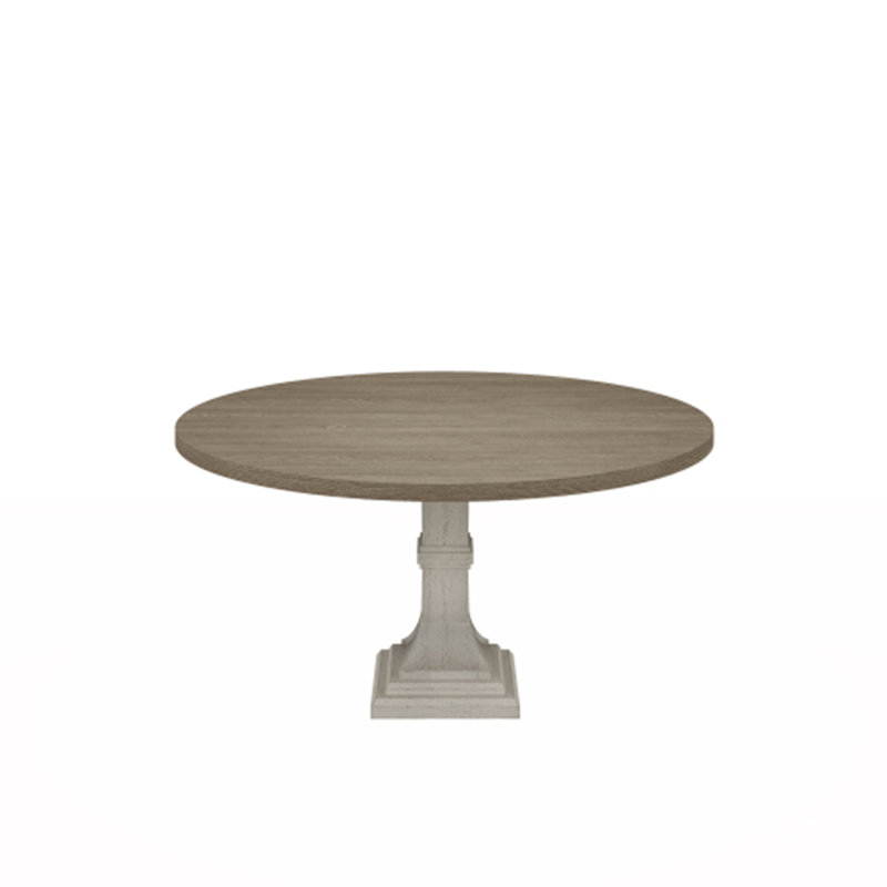 Table de salle à manger ronde blanche et grise Tannen