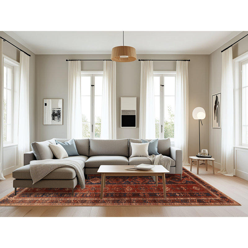 Tapis brun lavable à la machine, Rectangle 6 pi x 9 pi