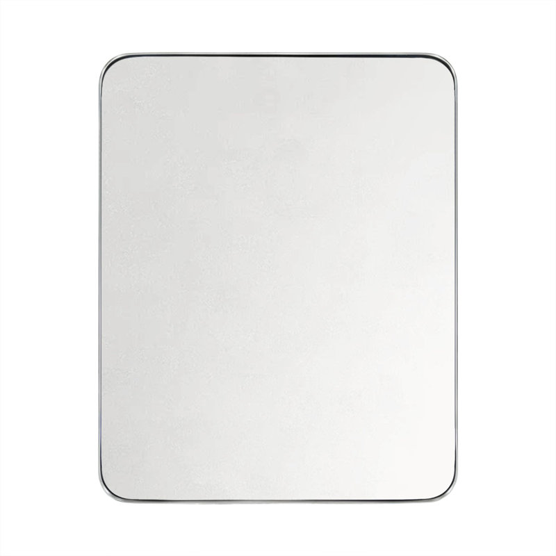 Kengston Modern & Contemporary Rectangular Bathroom Vanity Mirrors, Brushed Nickel, 30" x 24"