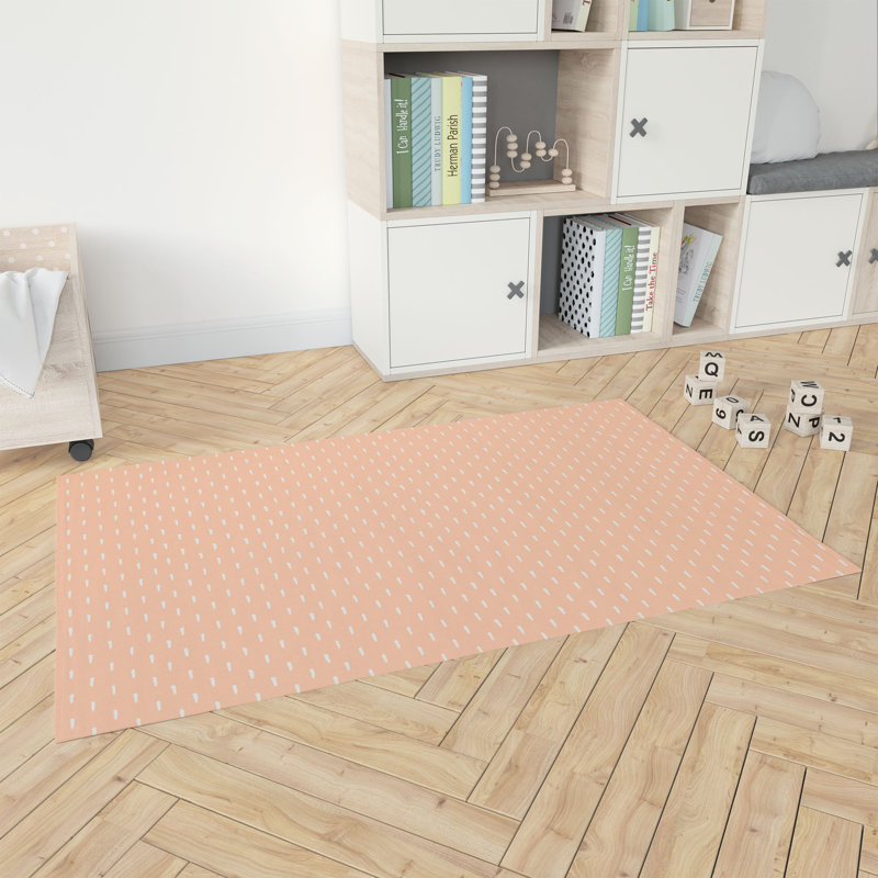 Patty Kids Play Mat, Rectangle 5' x 7', Peach/Orange