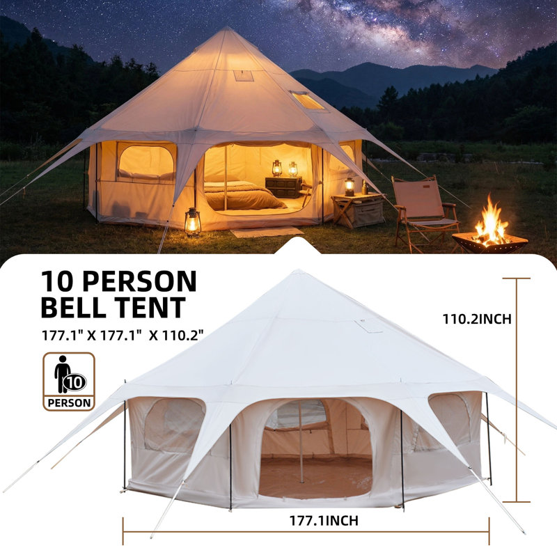 Tentes de camping spacieuses 600d Oxford Bell