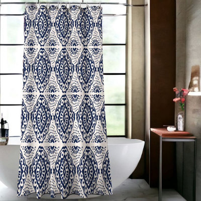 Damask Shower Curtain with Hooks Included