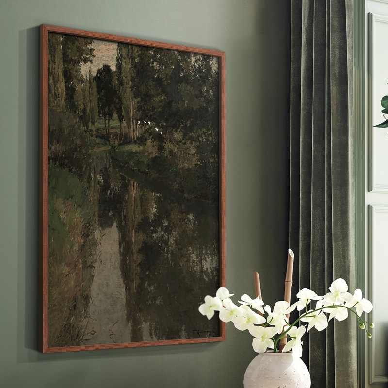 «Vintage Landscape CXLV» sur, Noyer, H 10 po x l 8 po